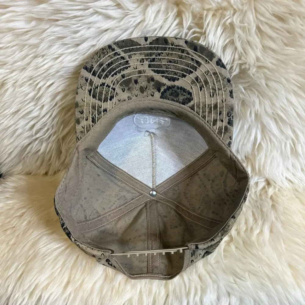 DNJ Construction Embroidered Logo Brown And Black Snakeskin Baseball Cap USA